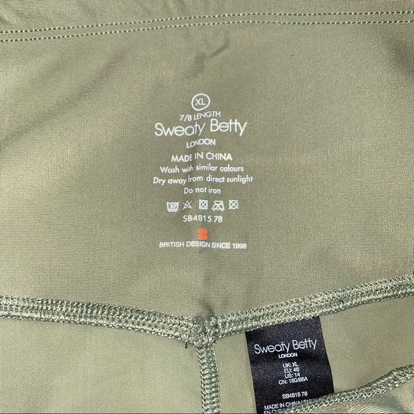 NEW Sweaty Betty London High Shine Sculpt 7/8 Moss Green Leggings Size XL NWT - Picture 4 of 9